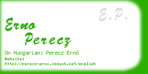 erno perecz business card